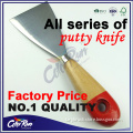 (8512) Wood Handle Polished Steel blade Putty Knife Scraper